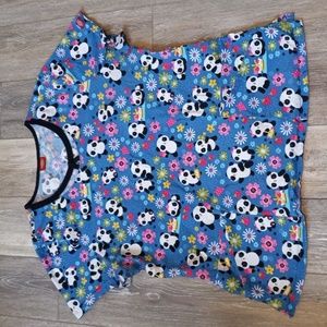 Dickies 🐼 Panda Print Short Sleeve 4 pocket Scrub Top